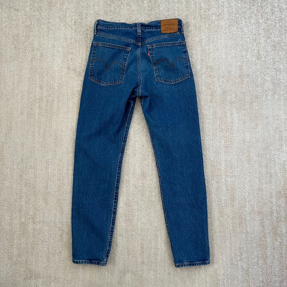 Levi's Premium Wedge Button Fly High Rise Crop Blue Jeans 26 - Picture 4 of 10